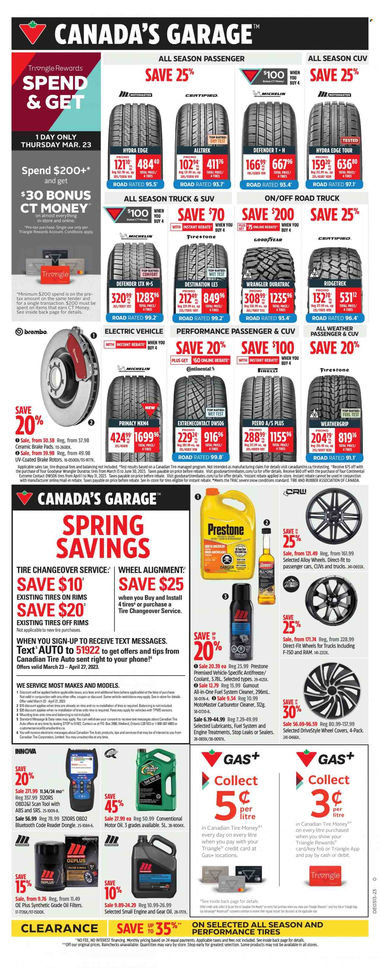 Circulaire Canadian Tire  - 23 Mars 2023 - 30 Mars 2023.