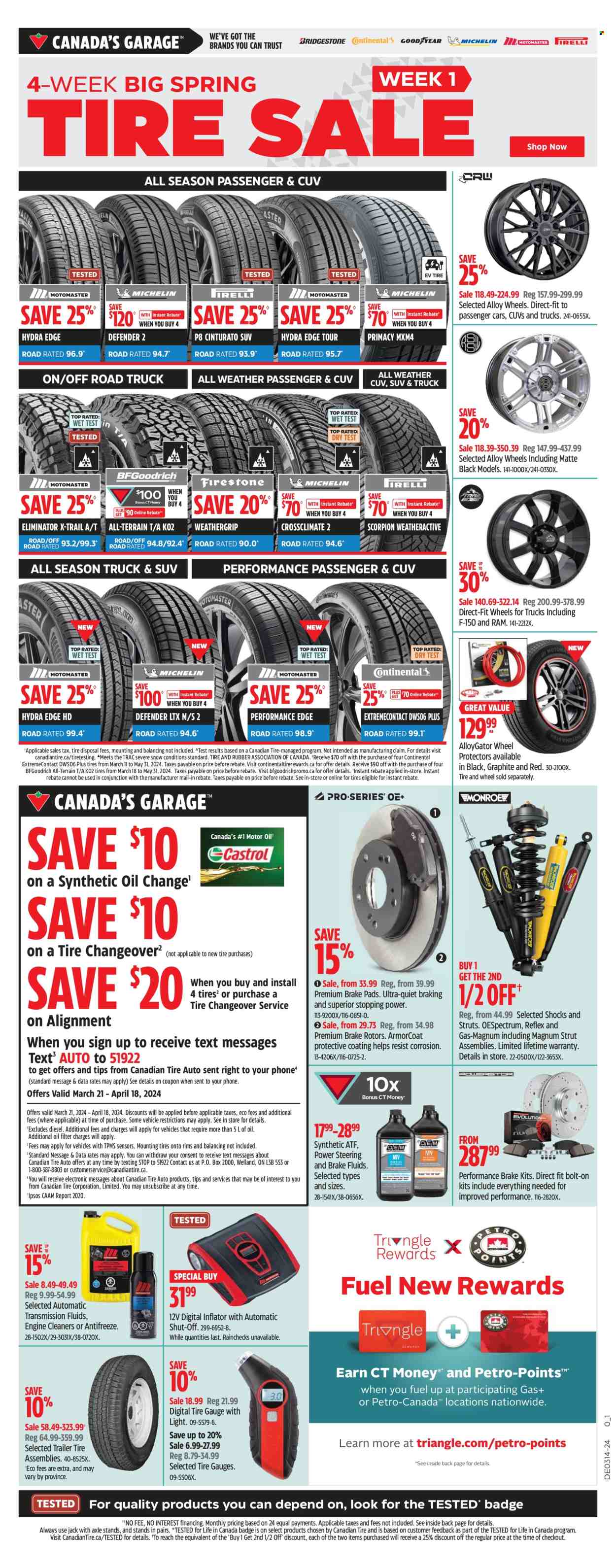 Circulaire Canadian Tire  - 29 Mars 2024 - 04 Avril 2024.