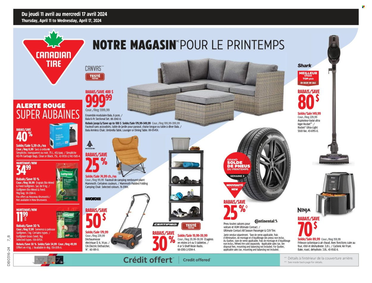 Circulaire Canadian Tire  - 11 Avril 2024 - 17 Avril 2024.