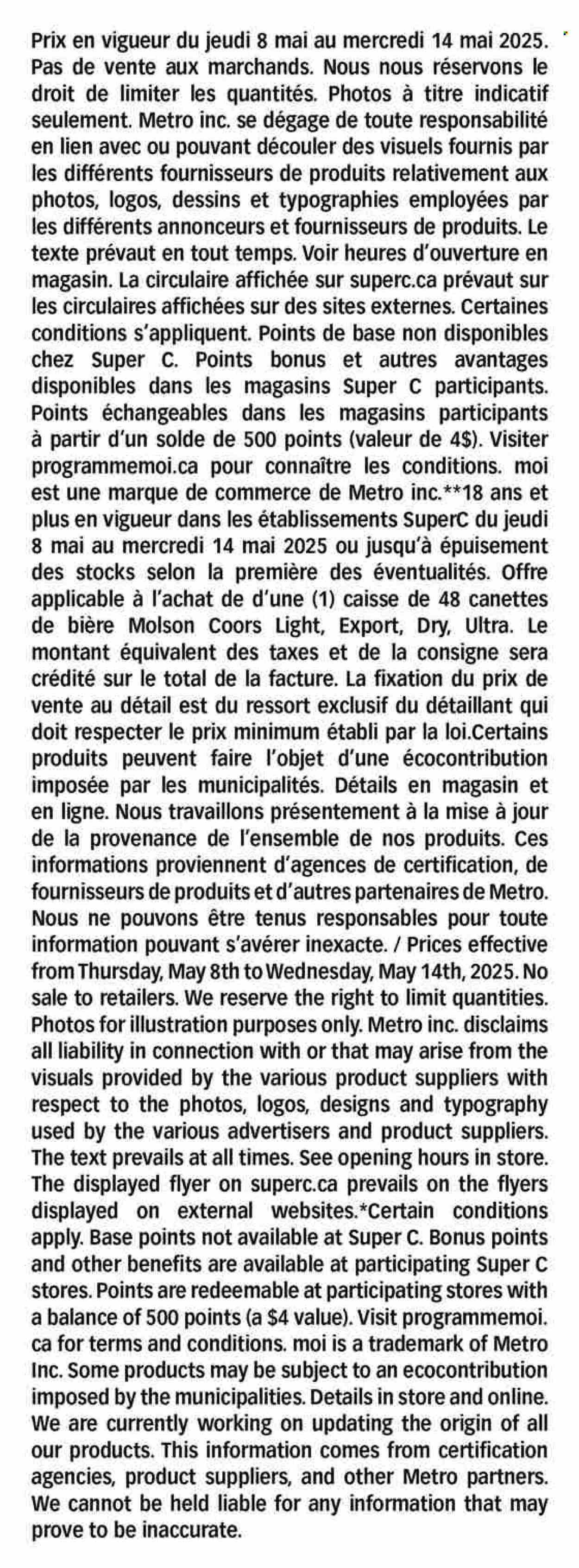 Circulaire Super C  - 08 Mai 2025 - 14 Mai 2025.