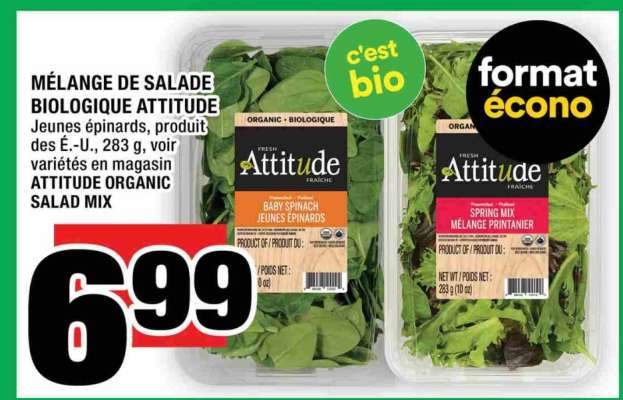 MÉLANGE DE SALADE BIOLOGIQUE ATTITUDE