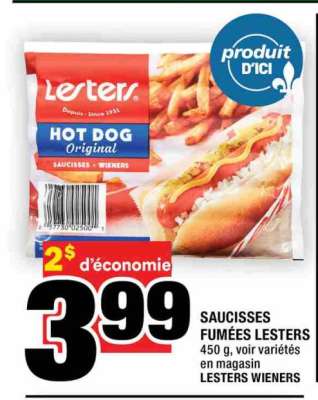 SAUCISSES FUMÉES LESTERS