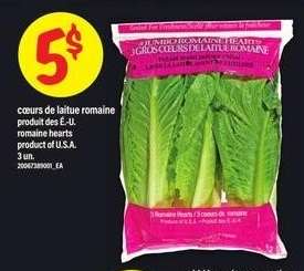 cœurs de laitue romaine