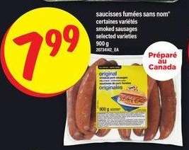 saucisses fumées sans nom