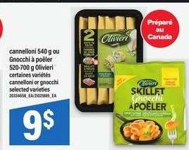 cannelloni 540 g ou Gnocchi à poêler 520-700 g Olivieri