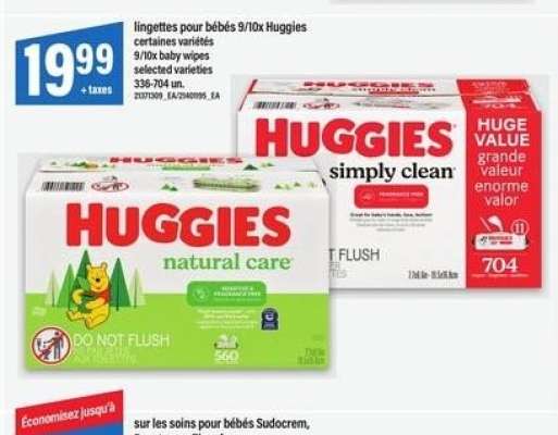 Huggies lingettes pour bébés