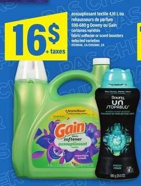 Gain Fabric Softener or Downy Scent Boosters