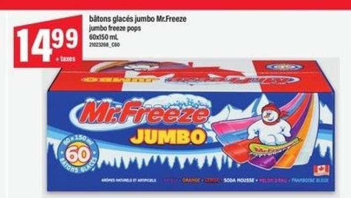 BÂTONS GLACÉS JUMBO MR. FREEZE