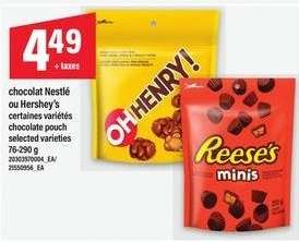 chocolat Nestlé ou Hershey's