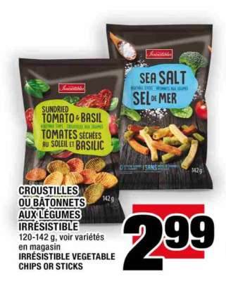 Irresistible Vegetable Chips or Sticks