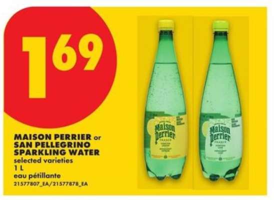 Maison Perrier or San Pellegrino Sparkling Water