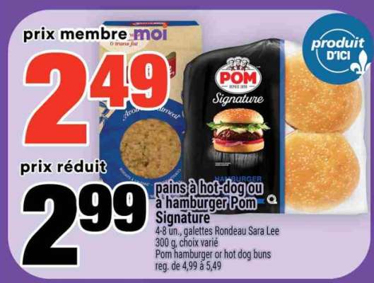 pains à hot-dog ou à hamburger Pom Signature