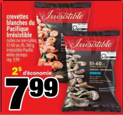 CREVETTES BLANCHES DU PACIFIQUE IRRÉSISTIBLE