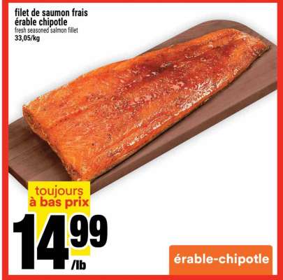 filet de saumon frais érable chipotle
