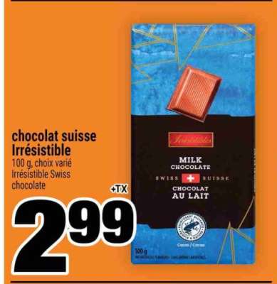 Chocolat Suisse Irrésistible