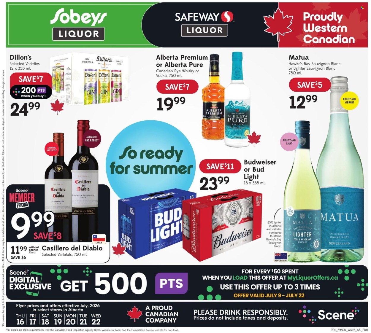 Circulaire Sobeys Liquor  - 16 Juillet 2026 - 22 Juillet 2026. Page 1
