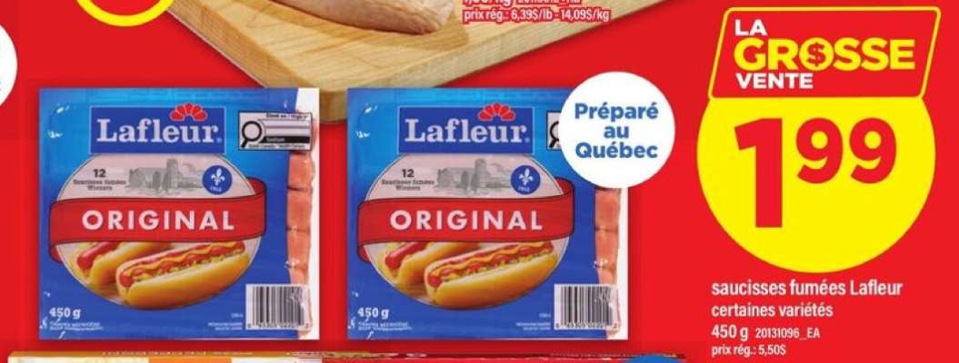 SAUCISSES FUMÉES LAFLEUR