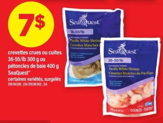 SeaQuest crevettes crues ou cuites
