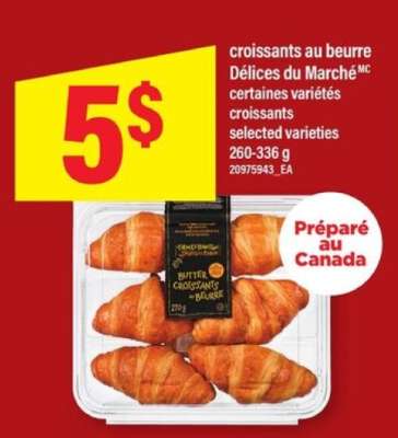 croissants au beurre Délices du Marché