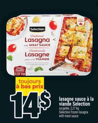 Lasagne sauce à la viande Selection