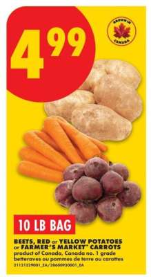 10 LB BAG BEETS, RED or YELLOW POTATOES or FARMER'S MARKET CARROTS