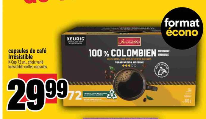 CAPSULES DE CAFÉ IRRÉSISTIBLE