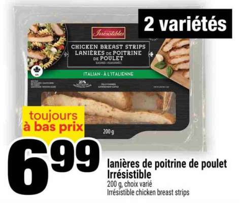 LANIÈRES DE POITRINE DE POULET IRRÉSISTIBLE