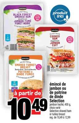 émincé de jambon ou de poitrine de dinde Selection