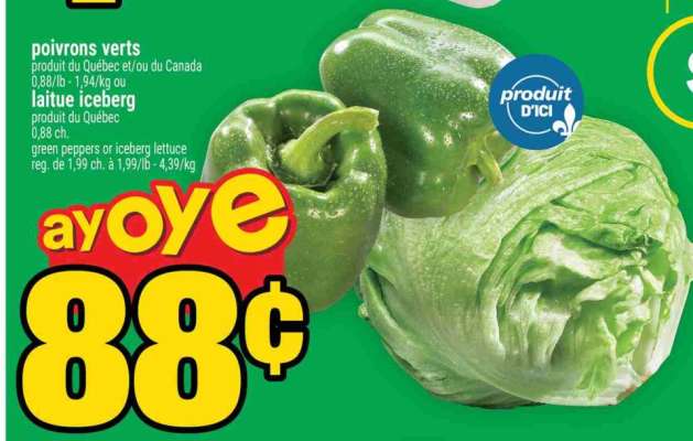 poivrons verts ou laitue iceberg