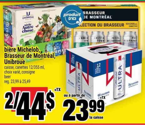 bière Michelob, Brasseur de Montréal, Unibroue