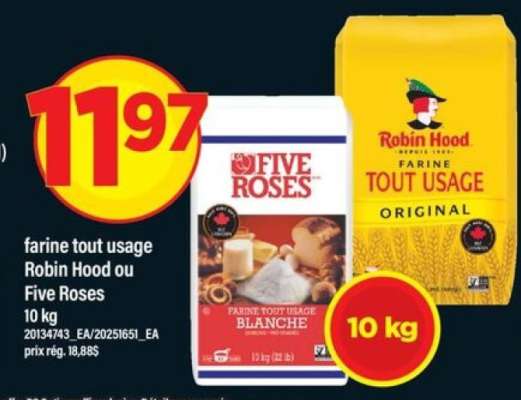 FARINE TOUT USAGE ROBIN HOOD OU FIVE ROSES