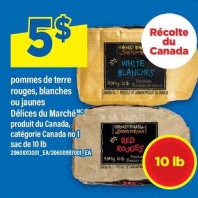 Pommes de terre rouges, blanches ou jaunes