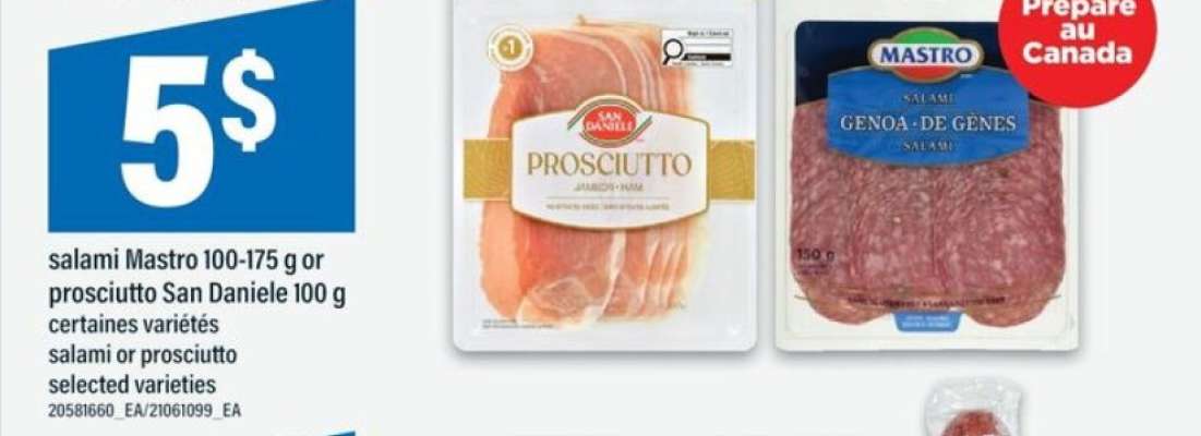 salami Mastro 100-175 g or prosciutto San Daniele 100 g