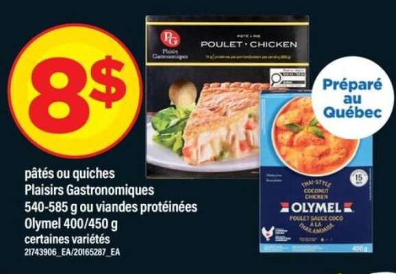 pâtés ou quiches Plaisirs Gastronomiques
