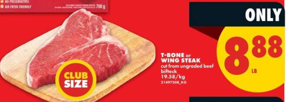 T-BONE or WING STEAK
