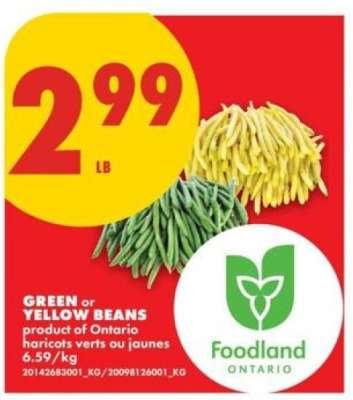 GREEN or YELLOW BEANS