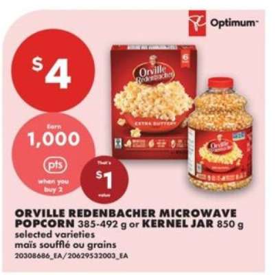 Orville Redenbacher Microwave Popcorn or Kernel Jar