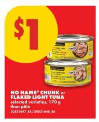 NO NAME® CHUNK OR FLAKED LIGHT TUNA