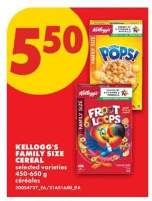 KELLOGG’S FAMILY SIZE CEREAL