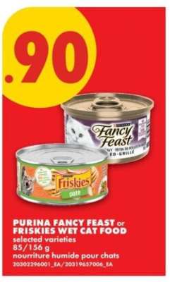 Purina Fancy Feast or Friskies Wet Cat Food