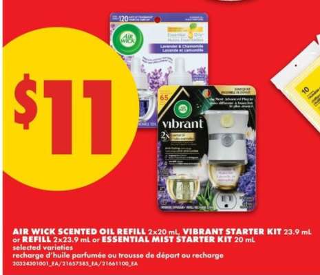 AIR WICK SCENTED OIL REFILL 2x20 mL, VIBRANT STARTER KIT 23.9 mL or REFILL 2x23.9 mL or ESSENTIAL MIST STARTER KIT 20 mL