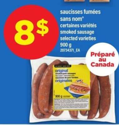 saucisses fumées sans nom