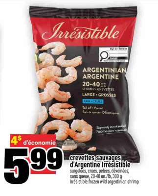 Crevettes sauvages d'Argentine Irrésistible