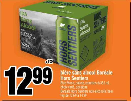 bière sans alcool Boréale Hors Sentiers
