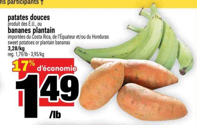 patates douces ou bananes plantain