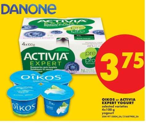 OIKOS or ACTIVIA EXPERT YOGURT