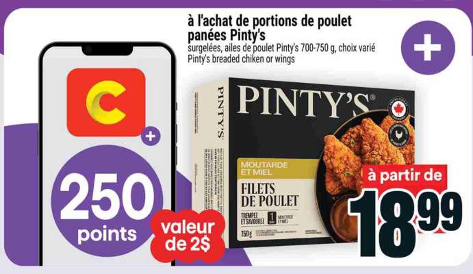 Portions de poulet panées Pinty's