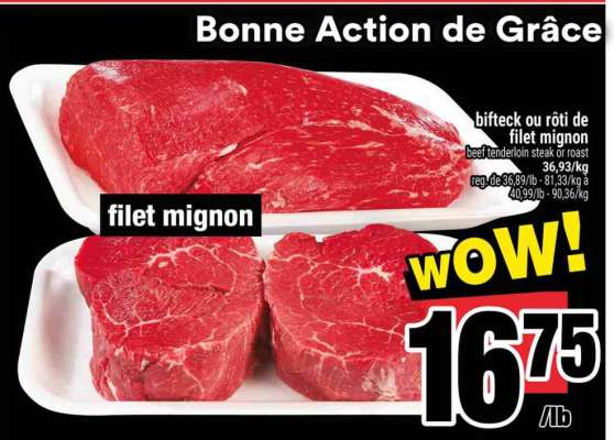 BIFTECK OU RÔTI DE FILET MIGNON