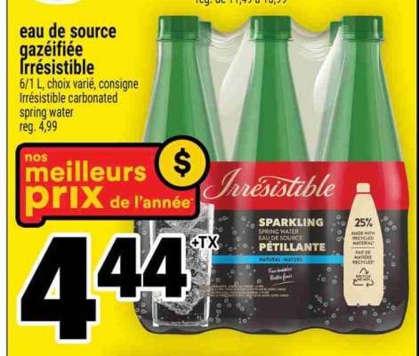 eau de source gazéifiée Irrésistible
