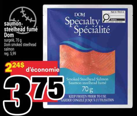 saumon steelhead fumé DOM